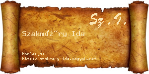 Szakmáry Ida névjegykártya